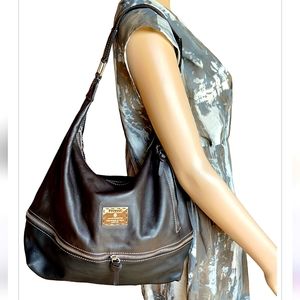 Peruzzi Luxury Collection Soft Black Leather Hand Bag With Shoulder Strap